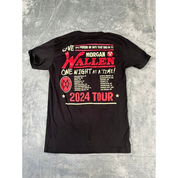 Men’s Black Morgan Wallen “One Night at a Time” Tour Tee Size M – Excellent - Picture 2 of 9
